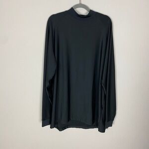 FootJoy Mens Mock Neck Long Sleeve Shirt Base Layer Golf Black Performance
